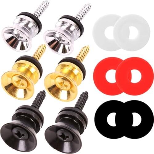 2 sets Metal Guitar anti slip strap nails and 2pcs Anti slip gasket Color can be freely chosen Strong and durable