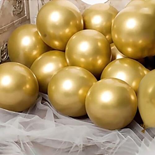 50Pcs 5inch Chrome Metallic Latex Balloons Rose Gold Glossy Metal Balloon Arch For Wedding Birthday Party Decor Globos Christmas