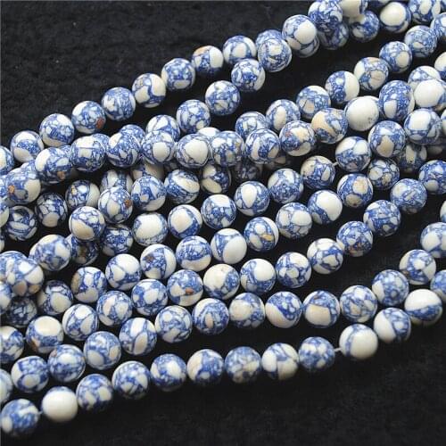 50PCS New China Stypes Tuquoise Stone Round Ball Size 8MM DIY Women Bracelets Making Accessories Wholesale Free Shippings