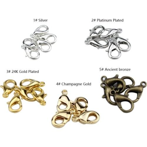10pcs Gold Diy Lobster Clasp Hooks Connector Necklace Bracelet Chain Jewelry Making Findings Accessory Supplies Tin Alloy