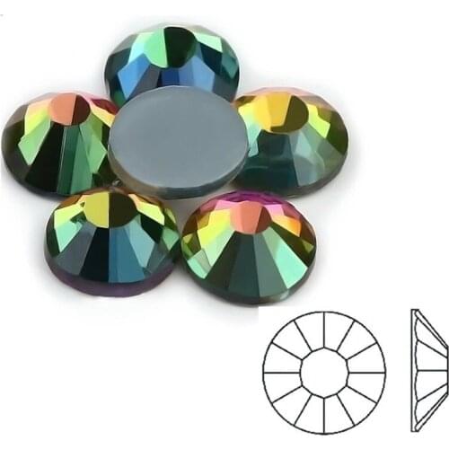 AAAAA Top Quality Super Bling SS4~SS30 Rainbow Color Hot Fix Stone Beads Flatback Iron On Hotfix Strass Rhinestone