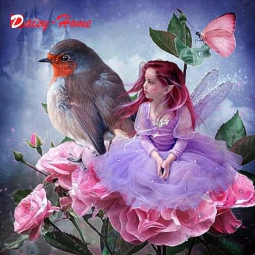 Diamond Painting Girl princess Window Scenery Full Square/round Mosaic Bird Cat Portrait Embroidery Wall Stickers