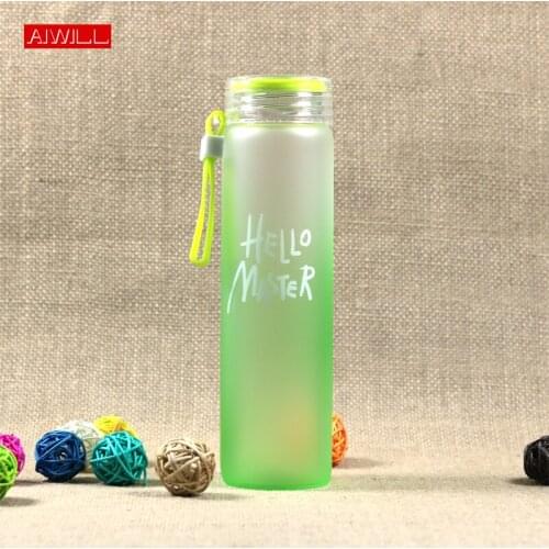 AIWILL 2017 high Borosilicate Glass Water Bottle Tour and outdoor water bottle with rope brief for women/girl Gift Colorfuly