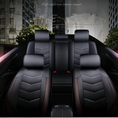 5D PU leather car cushion seat covers 5-Seats Black Brown all seasons Car-styling Full Surrounded Front Rear