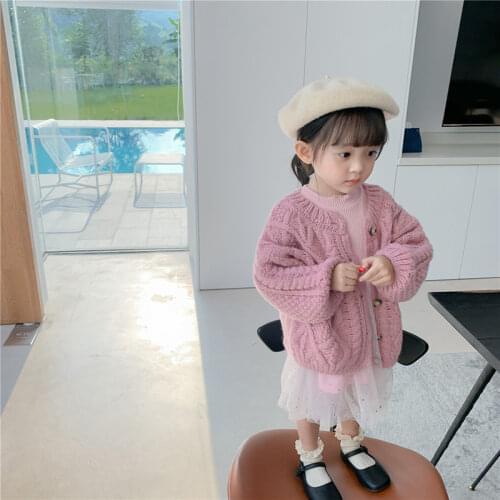 MILANCEL 2021 Autumn New Kids Sweaters Single Breast Girls Cardigans Boys Knitwear Children Clothing