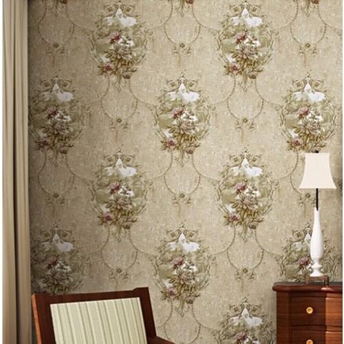 Beibehang European retro mirror flowers pastoral nonwovens do the old wall 3D stereoscopic relief wallpaper
