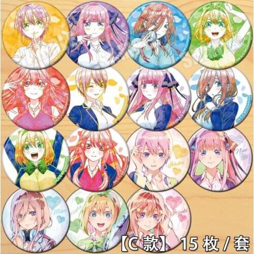 Anime The Quintessential Quintuplets Nakano Yotsuba Nakano Miku Figure 4622 Badges Round Brooch Pin Gifts Kids Collection Toy