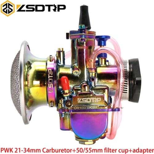 ZSDTRP PWK 21-34mm Carburetor Color Air Filter Cup Universal Adapter Fit For 4T Engine Scooters ATV With Power Jet Dirt Bike