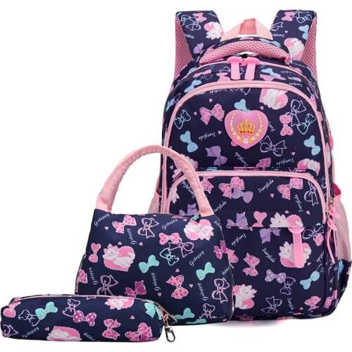 2020 Hot Sale School Bags children backpacks New Student Bag Simple Splash-proof Backpack Sweet Print Backpack Three-piece
