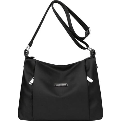 Youth Ladies Simple Versatile Bag Women Large Capacity Shoulder Bag Nylon Solid Color Casual Travel Crossbody Bags