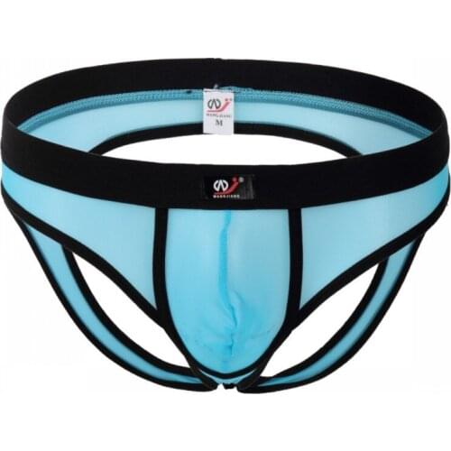 2019 Sexy gay men underwear jockstrap briefs cueca male panties g string and thongs gay men underwear jocks mesh breathable sexy