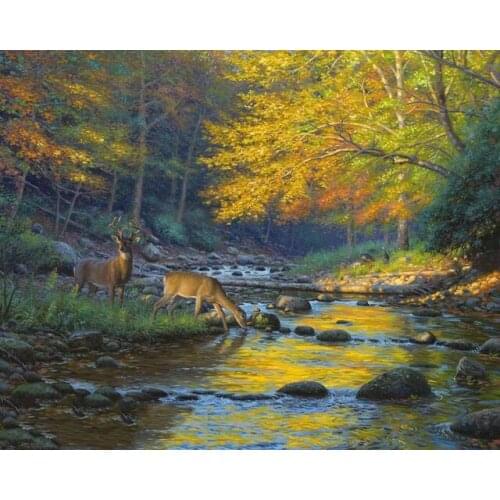 Full square wall stickers Cross stitch 5D diamond painting kit set haft diamentowy Cuadros tools landscape animal Mosaic deer