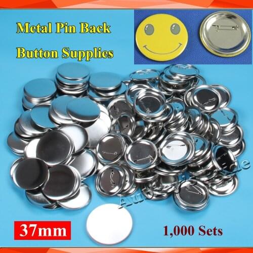 1-1/2" 37mm 1,000 Sets NEW Professional All Steel Badge Button Maker Pin Back Metal Pinback Button Supply Materials