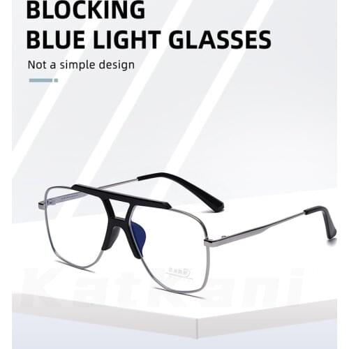 KatKani Aviator Blu-ray Blocking Glasses Mens and Womens Sunglasses Fashion Large Optical Prescription Eyeglasses Frame S31485