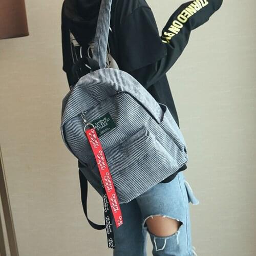 Chic Corduroy Backpack Women Shcool Bags for Teenager Girls Shoulder Preppy Backpack Rucksacks Travel Rucksack
