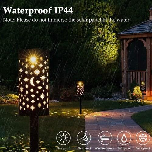 Solar Wrought Iron Hollow Lawn Lamp Star And Moon Lamp Outdoor Garden Lamp Landscape Lawn Lamp Path Lighting Light