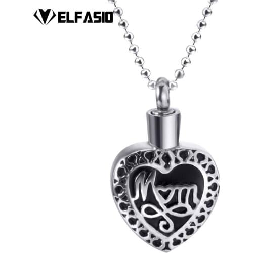 Womens Girls Stainless Steel Pendant Necklace Heart Keepsake Memorial urn pendants for ash Chain Set Fasion Jewelry