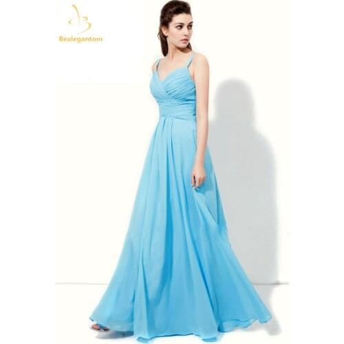 Bealegantom 2019 Chiffon Prom Dresses With Lace Up Long Formal Evening Party Gowns longo Vestido Longo In Stock QA1324