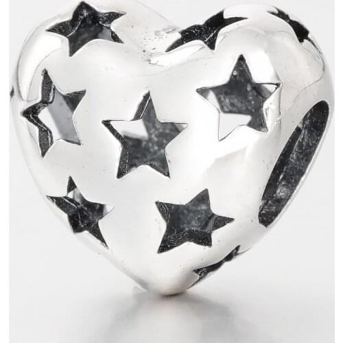 100% S925 Silver New Hollow Love Star Fashion PAN Beads Suitable For Original Pandora Bracelet Women Diy Charm Jewelry