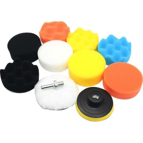 11Pcs/set Car Beauty Waxing Polishing Tool Waxed Polished Sponge Pad Set Polishing Pad Sponge Wheel Car Polishing Tools 3 inch