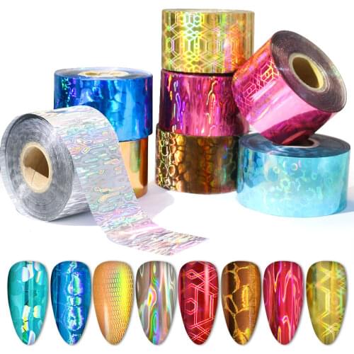 120m*4cm Starry Sky Nail Foil Paper Holo Silver Rose Blue Gold Nail Art Transfer Stickers Decals Manicure Decorations