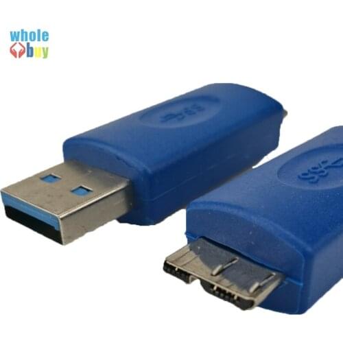 300pcs/lot USB 3.0 Type A Male To USB 3.0 Micro B Male Plug Connector Adapter USB3.0 Converter Adaptor AM To Micro B Blue