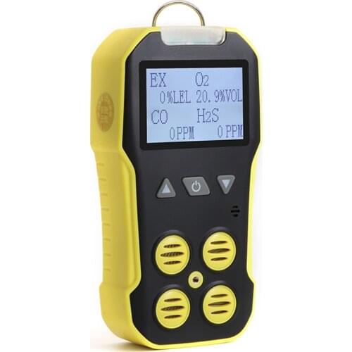 4 In 1 Gases Detector (O2+H2S+CO+LEL) 2 Inch LCD Display Toxic Harmful Gases Detector Combustible Gases Leak Detection