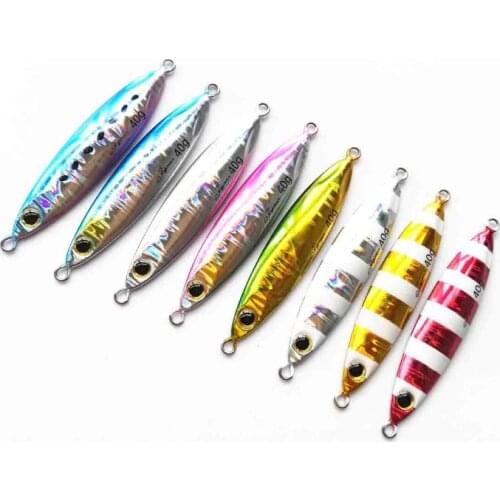 5PCS Fishing Deep sea Glow Ocean Boat Rock Beach Metal Jigging Jigbait Spoon Lure baits 20g 30g 40g 60g