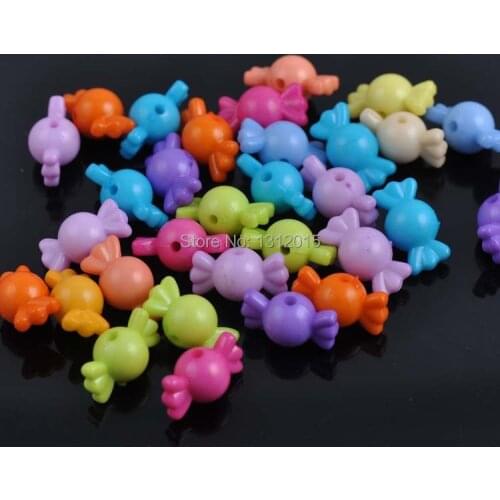 Acrylic Spacer Beads Lovely Candy Mixed For Jewelry making DIY 22X12mm 50pcs AZ15418-3
