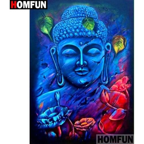 HOMFUN Full Square/Round Drill 5D DIY Diamond Painting "Religious Buddha" 3D Diamond Embroidery Cross Stitch Home Decor A18795