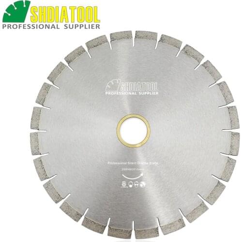 SHDIATOOL Dia 14" Silent Diamond Blade Sandwich Steel Core Cutting Disc Granite Blade Diamond Saw Blade Bore 60mm with 50mm ring