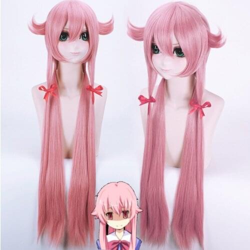Anime Mirai Nikki Cosplay Wigs Yuno Gasai Cosplay Synthetic Wig Hair Halloween Carnival Party Women Cosplay Wig