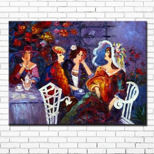 No frame impression cartoon figures coffe lady canvas printings oil painting printed on canvas cofe wall art decoration picture