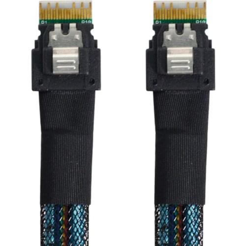 Cablecc 50cm PCI-E Slimline SAS 4.0 SFF-8654 4i 38pin Host to SFF-8654 Slim SAS Target Cable
