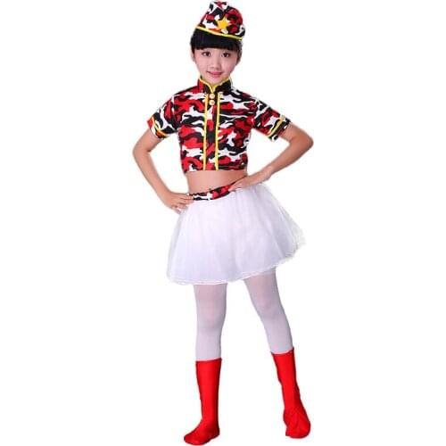 Childrens jazz dance costumes camouflage skirts uniforms dance costumes kindergarten boys and girls chorus