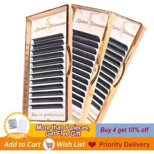 Wholesale Individual Eyelash Extensions Korean PBT Silk Lashes Russian Volume Mink Eyelash For Makeup Soft Eyelashes