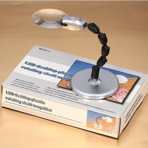 Manufacturers direct selling plastic ball transfer magnifier desktop reading maintenance magnifier folding magnifier MG3B-4