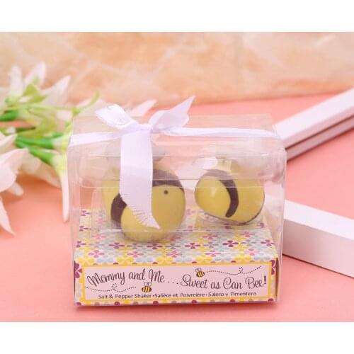 Ceramic Honeybee Seasoning Cans Salt Pepper Shakers Container Wedding Favors Set GXMA