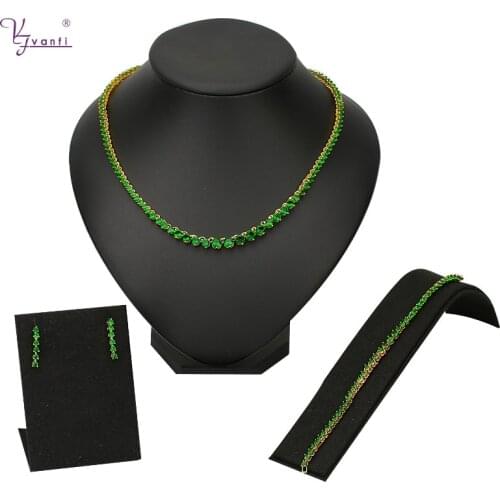 Kfvanfi black stone necklace tennis bracelet dangle earrings ring for women party zircon jewelry sets