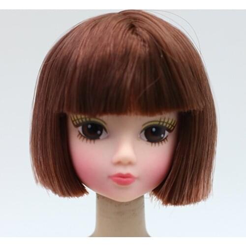 1pcs High Quality Doll Head with Brown Hair DIY head Accessories For Barbies Doll For 1/6 BJD Doll House er017
