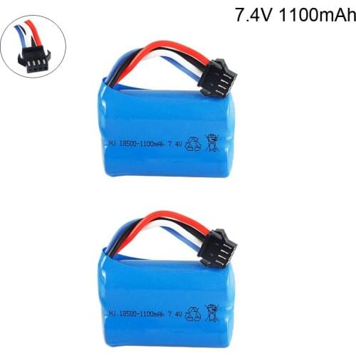 7.4V 1100mAh Lipo battery 18500 For UDI 001 UDI001 Huanqi 960 747A RC boat speedboat With SM-4P Plug upgrade 3.7V*2 toys battery
