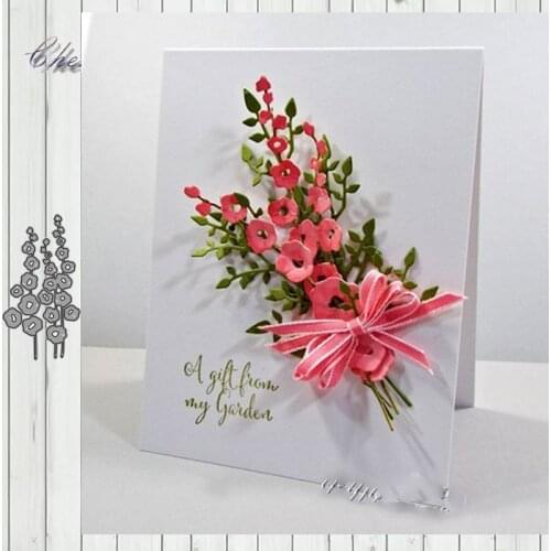 Hollyhocks Flowers Metal Cutting Dies For DIY Scrapbooking Photo Album Decorative Embossing Folder Stencil