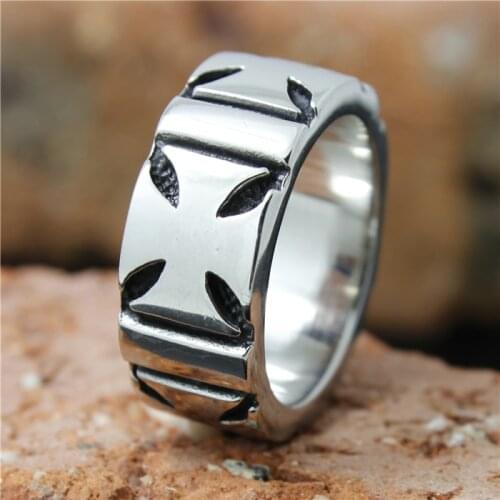 New Fashion Ring 316L Stainless Steel Men Boys Band Ring Cross Ring Fashion Party Ring
