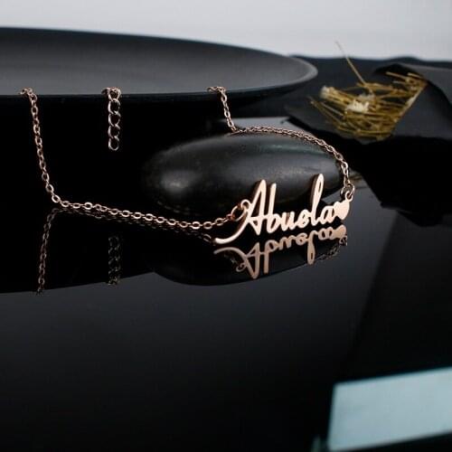 Stainless steel abuela necklace personalized customization custom name European and American trend fashion jewelry gift