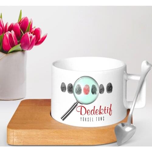 Personalized Professional Detective Wooden Altlıklı Ceramic Cup-2