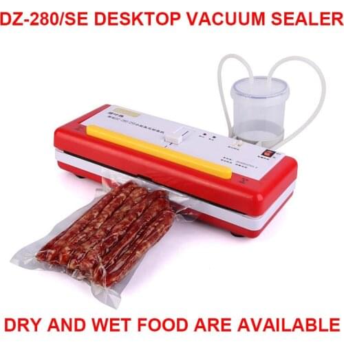 Food Vacuum sealing machine wet and dry fresh frozen bakery packing sealer kitchen appliances DZ-280/2SE Film bags Vacuum packer