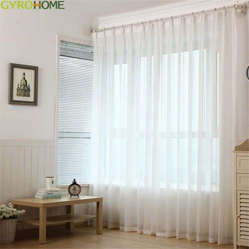 Striped Tulle Curtains for Bedroom Window Screening For Living Room Kitchen Translucidus Voile Compartment Blinds