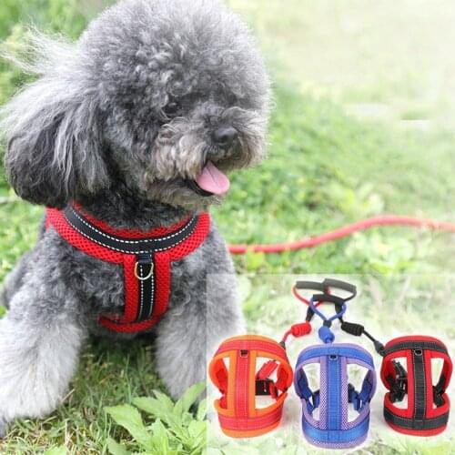 Dog Harness Vest Mesh No Pull Dog Harness Soft Padded Pet Puppy Harnesses Adjustable for Small Medium Large Dogs Teddy M L XL