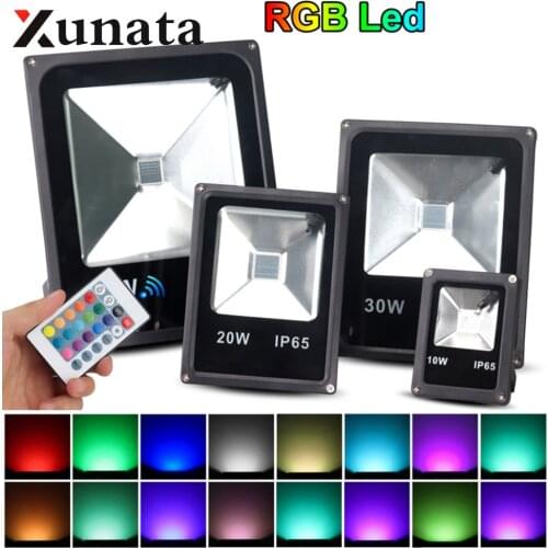 RGB Led Floodlight 20W 30W 50W Outdoor Waterproof Spotlight Searchlight Stage Projection Light Professional Lamp with Remote