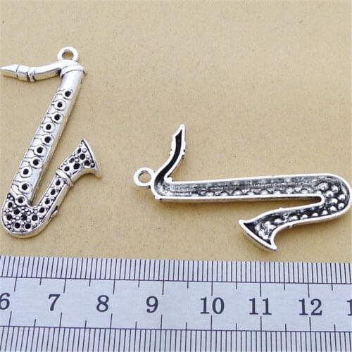 Saxophone Music Charm Pendants Jewelry Making Finding DIY Bracelet Necklace Earring Accessories Handmade 5pcs